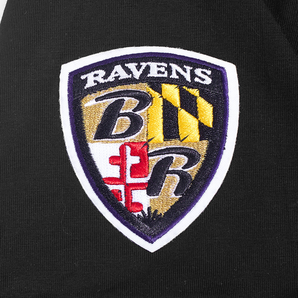 NFL BALTIMORE RAVENS CLASSIC SHORT SLEEVE WOMEN'S SLIM FIT TEE (BLACK) - Image 6