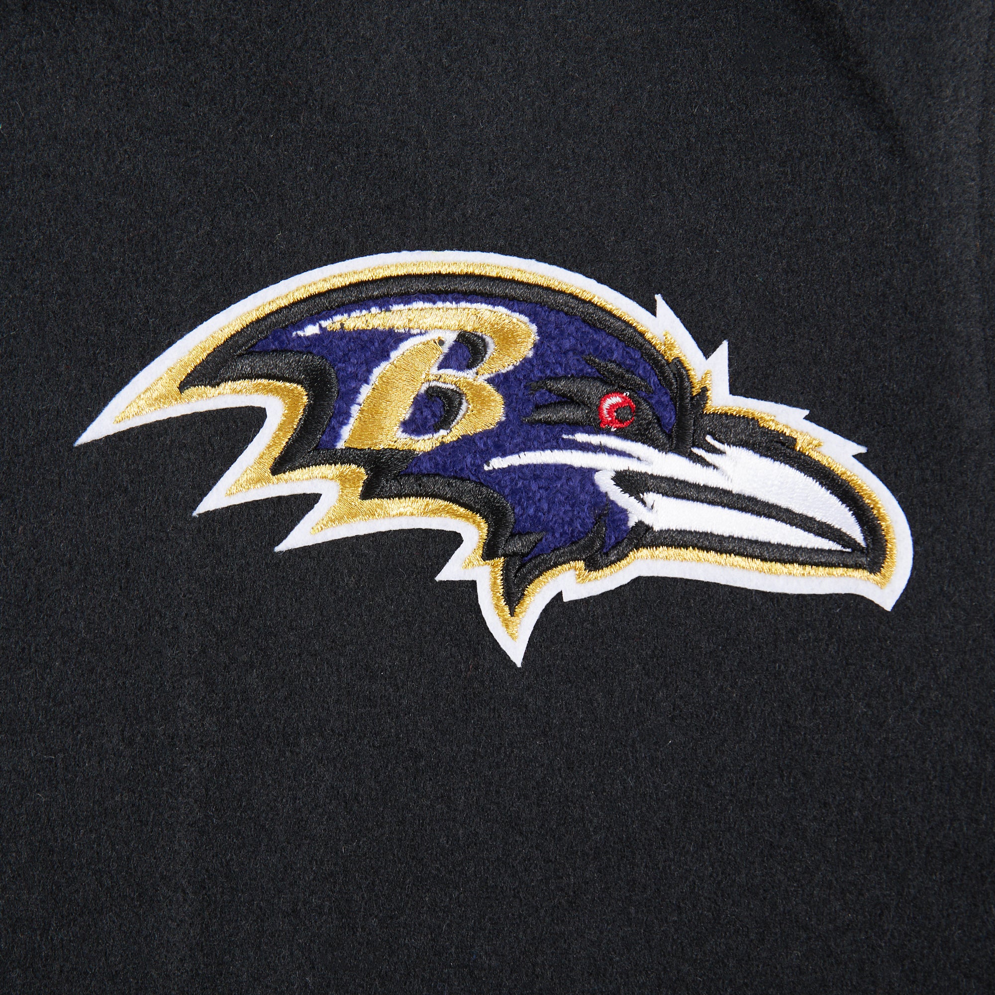 NFL BALTIMORE RAVENS CLASSIC BIG BOYS WOOL VARSITY JACKET (BLACK/WHITE) - Image 8