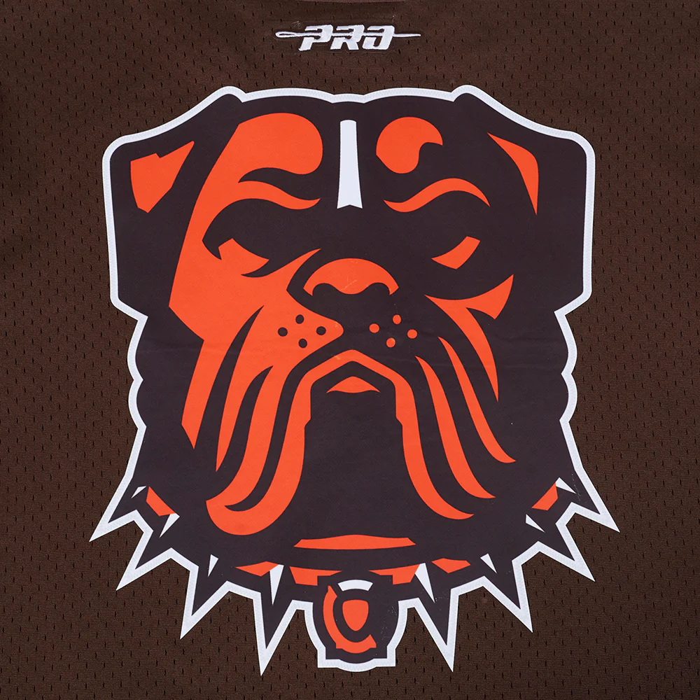 NFL CLEVELAND BROWNS MESH MEN'S MESH BUTTON DOWN SHIRT (BROWN) - Image 3