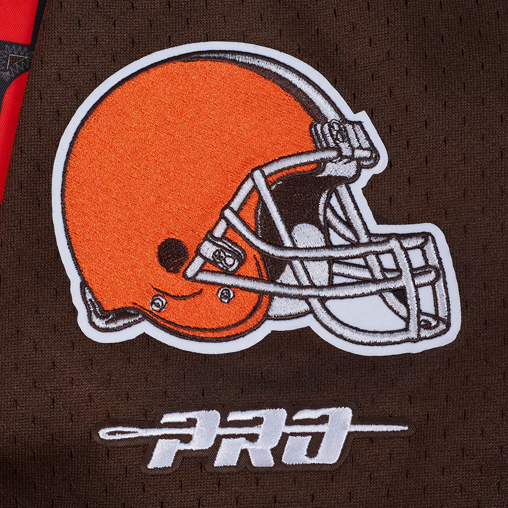 NFL CLEVELAND BROWNS MESH MEN'S MESH BUTTON DOWN SHIRT (BROWN) - Image 5