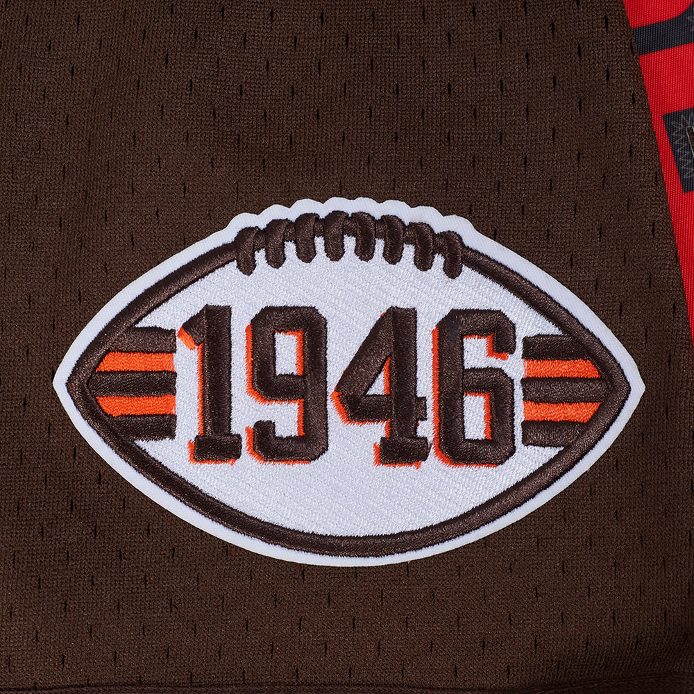 NFL CLEVELAND BROWNS MESH MEN'S MESH BUTTON DOWN SHIRT (BROWN) - Image 6