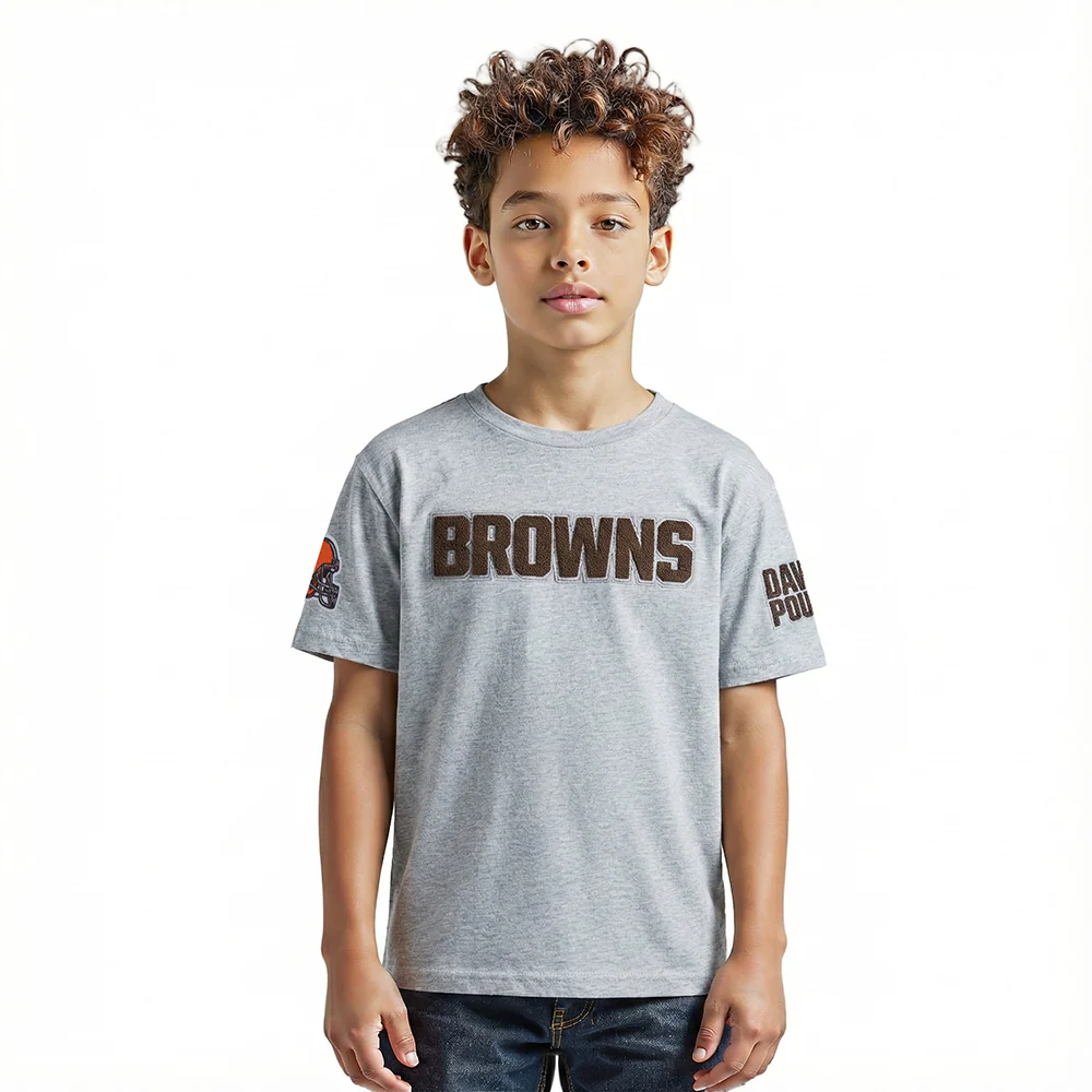 NFL CLEVELAND BROWNS CLASSIC LITTLE BOY'S SS TEE (HEATHER GREY) - Image 6