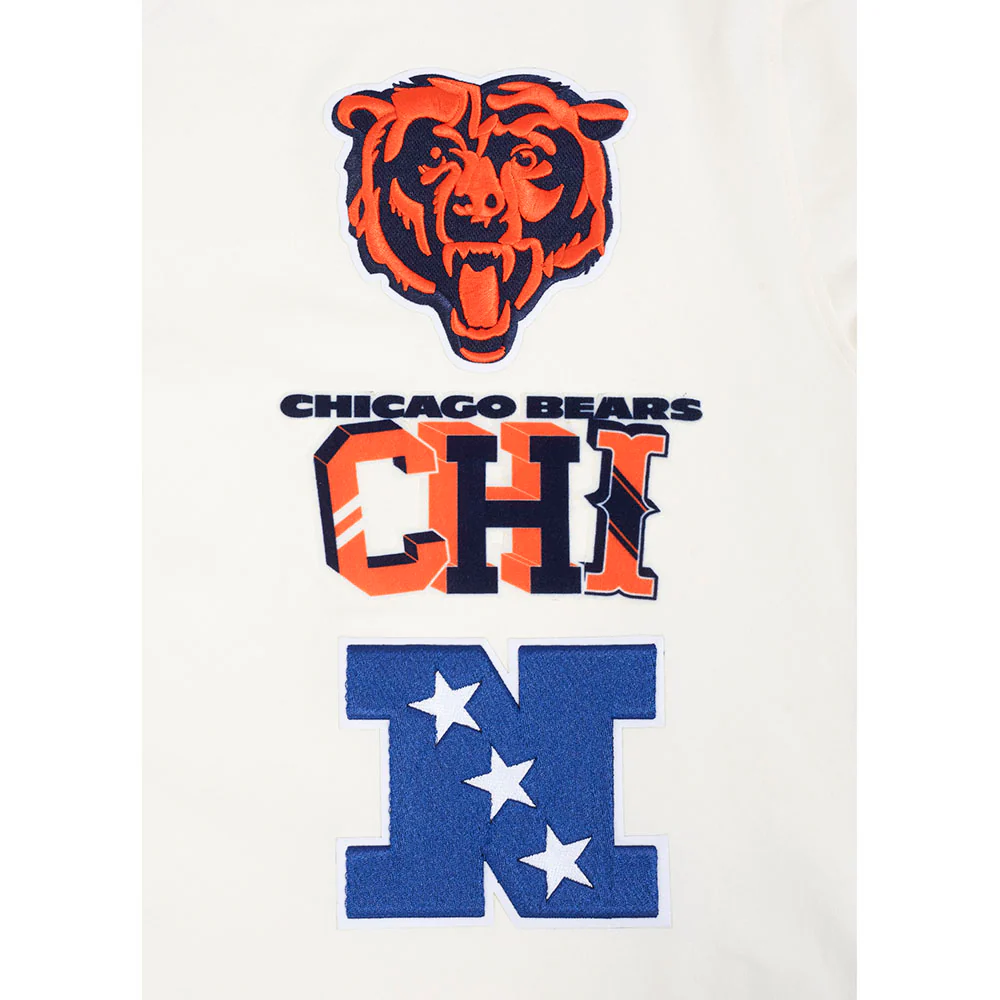 NFL CHICAGO BEARS RETRO CASCADE MEN'S RINGER TEE (EGGSHELL/ MIDNIGHT NAVY) - Image 5