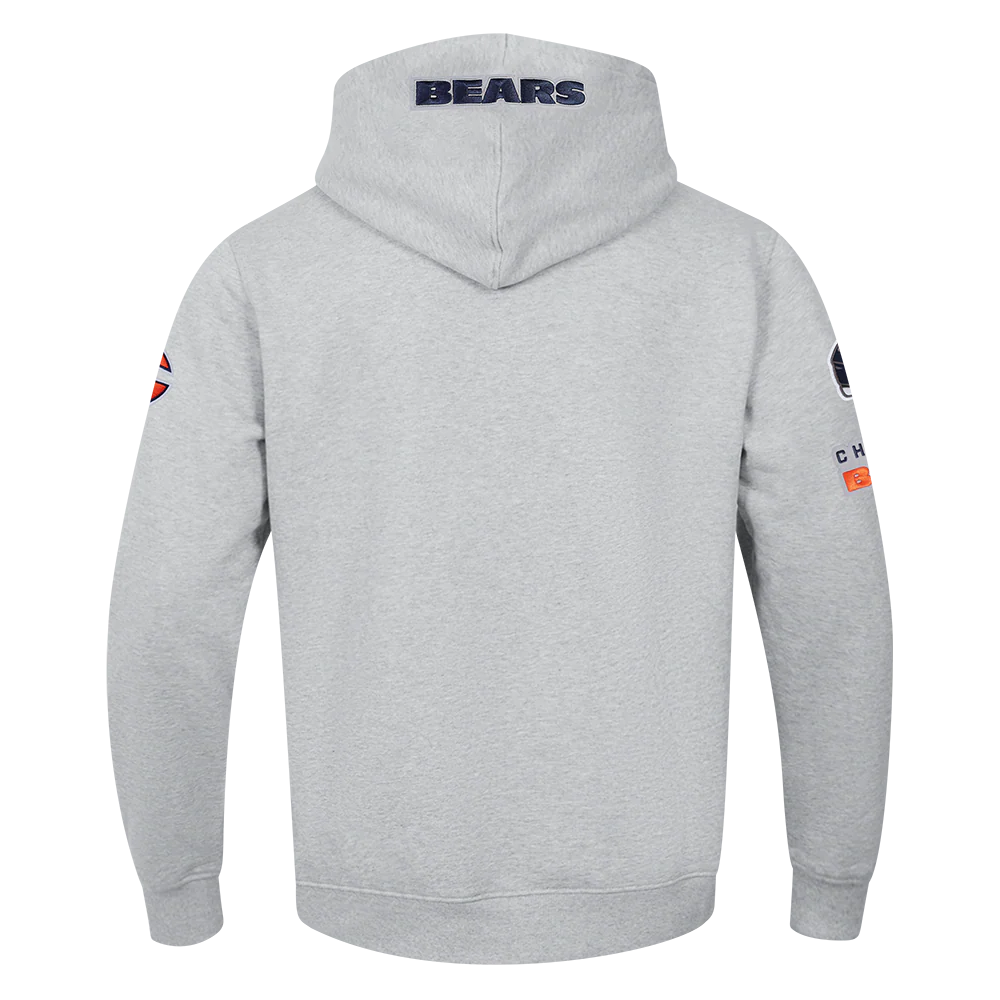 NFL CHICAGO BEARS OLD ENGLISH MEN'S PO HOODIE (HEATHER GREY) - Image 3