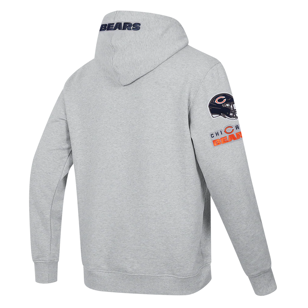 NFL CHICAGO BEARS OLD ENGLISH MEN'S PO HOODIE (HEATHER GREY) - Image 4