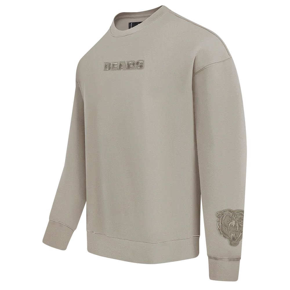 NFL CHICAGO BEARS WINGSPAN MEN'S DROP SHOULDER FLEECE CREWNECK (TAUPE) - Image 5