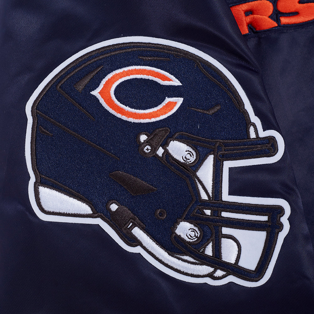 NFL CHICAGO BEARS SOUVENIR MEN'S SATIN JACKET (NAVY) - Image 12