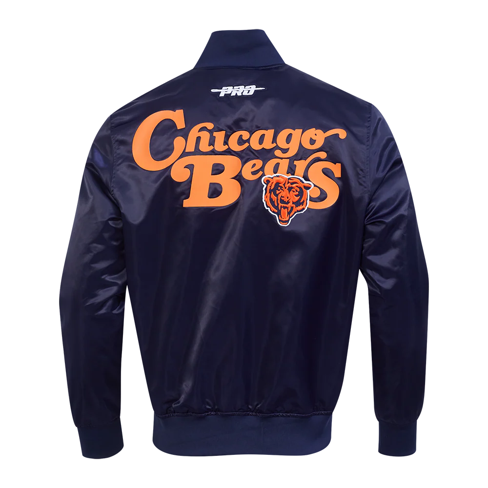 NFL CHICAGO BEARS SOUVENIR MEN'S SATIN JACKET (NAVY) - Image 7