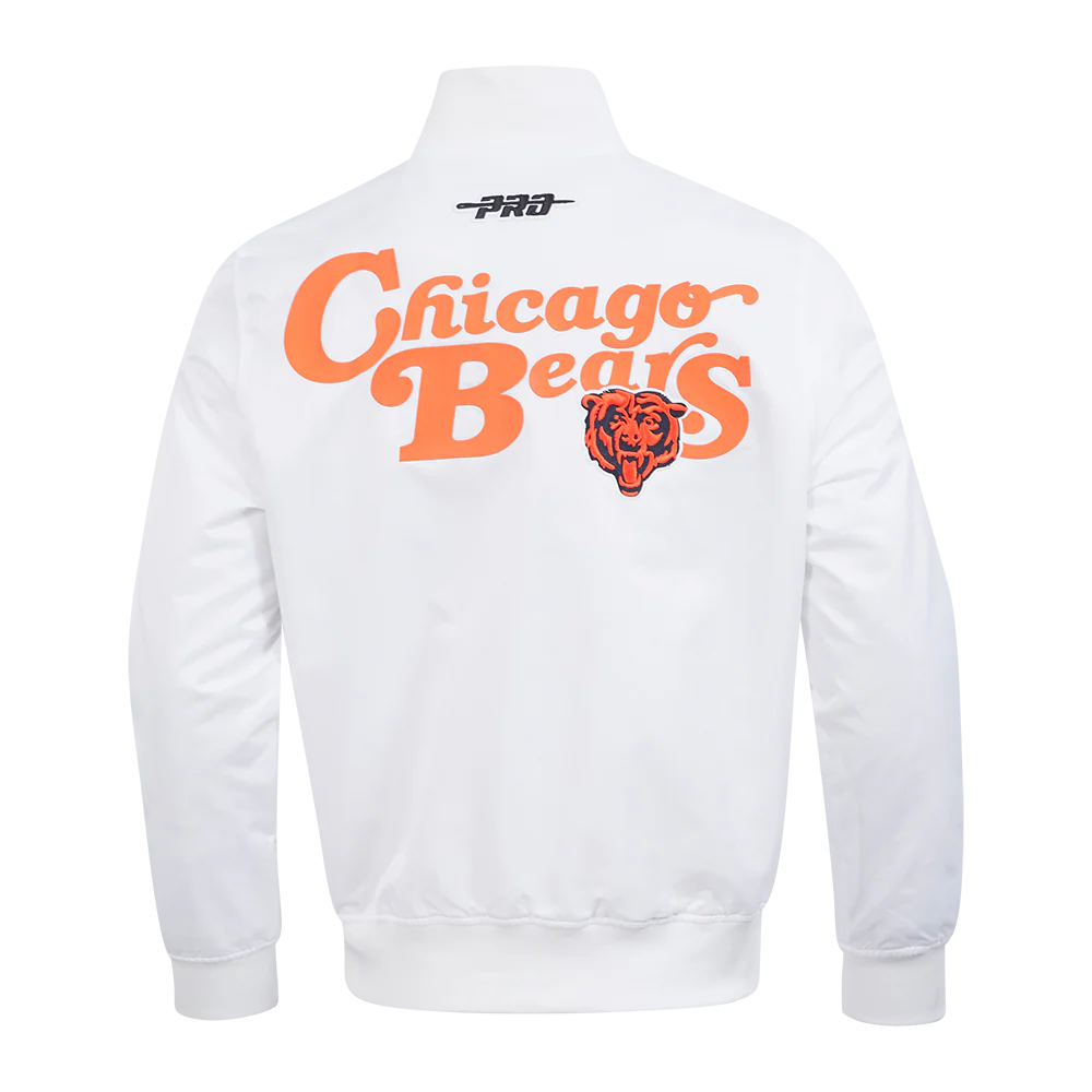 NFL CHICAGO BEARS SOUVENIR MEN'S SATIN JACKET (WHITE) - Image 3