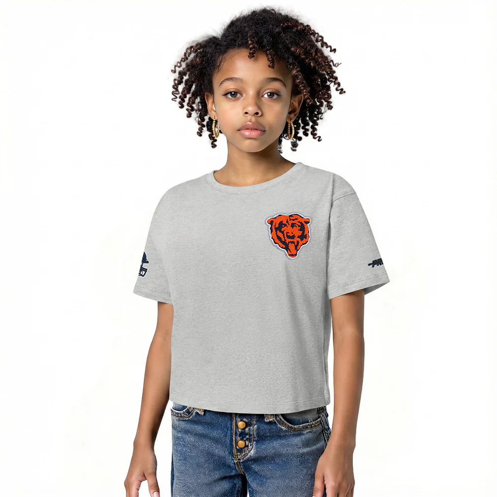 NFL CHICAGO BEARS CLASSIC BIG GIRL'S SS BOXY TEE (HEATHER GREY)