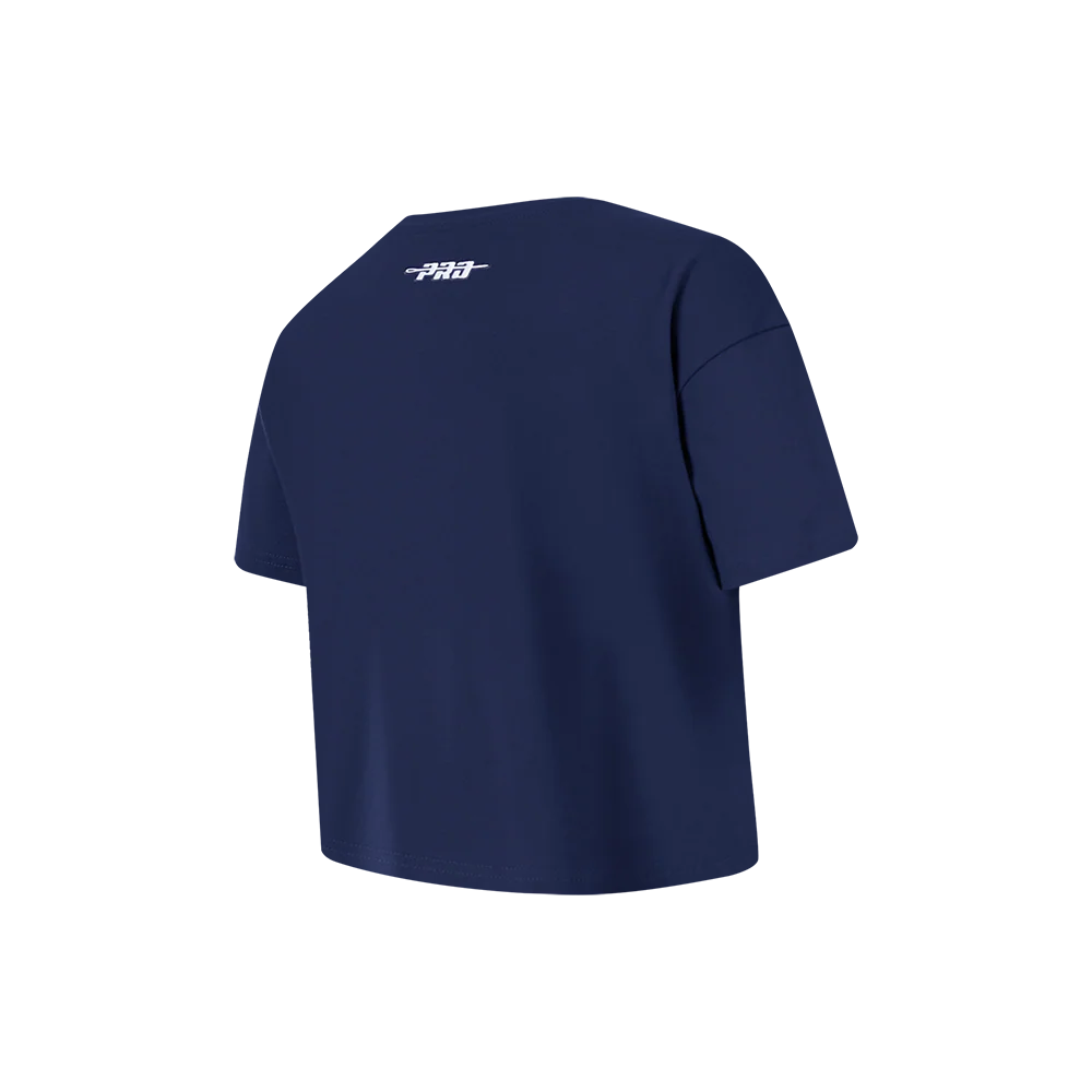 NFL CHICAGO BEARS RETRO CLASSIC LITTLE GIRLS SHORT SLEEVE BOXY TEE (MIDNIGHT NAVY) - Image 2