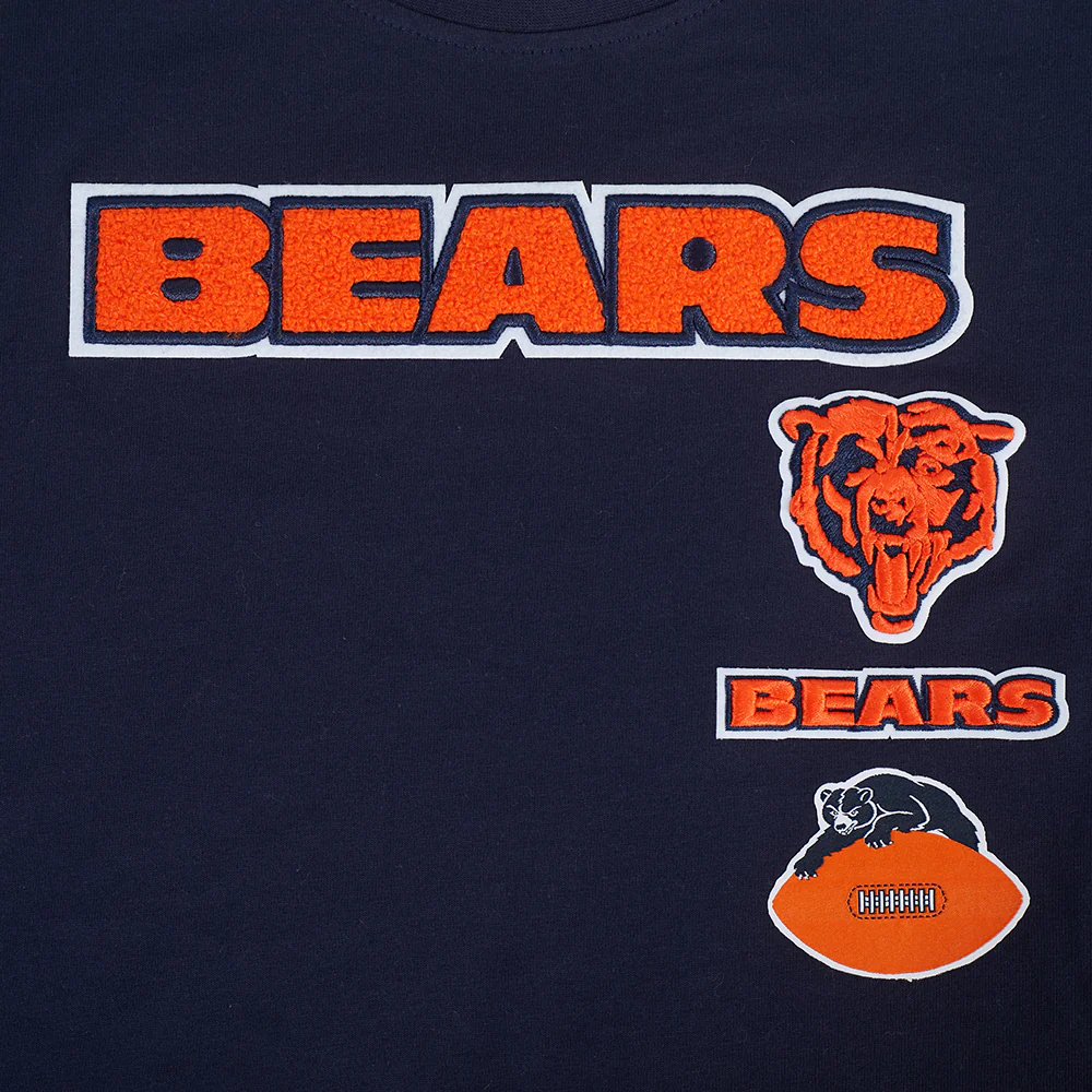 NFL CHICAGO BEARS RETRO CLASSIC LITTLE GIRLS SHORT SLEEVE BOXY TEE (MIDNIGHT NAVY) - Image 3