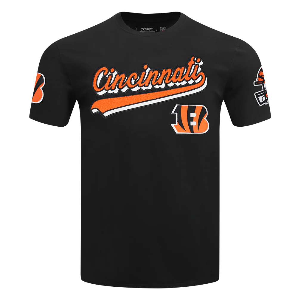 NFL CINCINNATI BENGALS SCRIPT TAIL MEN'S SJ TEE (BLACK)