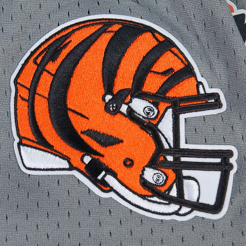 NFL CINCINNATI BENGALS SCRIPT TAIL MEN'S MESH BUTTON DOWN SHIRT (GRAY) - Image 8