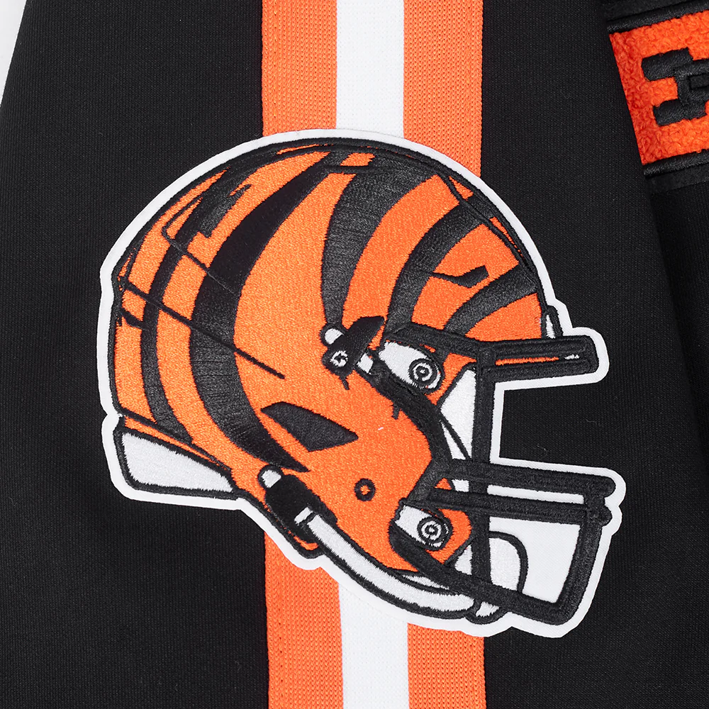 NFL CINCINNATI BENGALS PRO GAME DAY MEN'S DBL KNIT JACKET (BLACK/ORANGE/WHITE) - Image 9