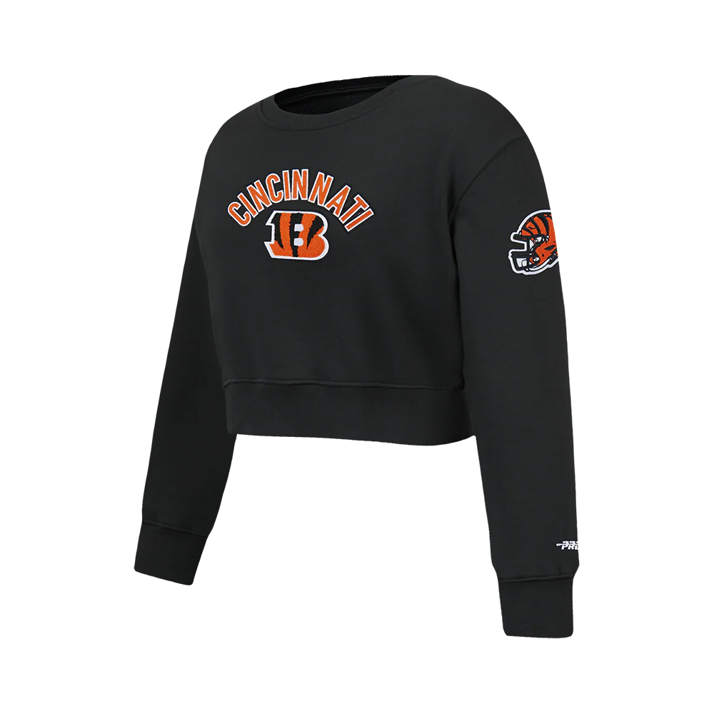 NFL CINCINNATI BENGALS CLASSIC BIG GIRL'S FLC CREWNECK (BLACK) - Image 3