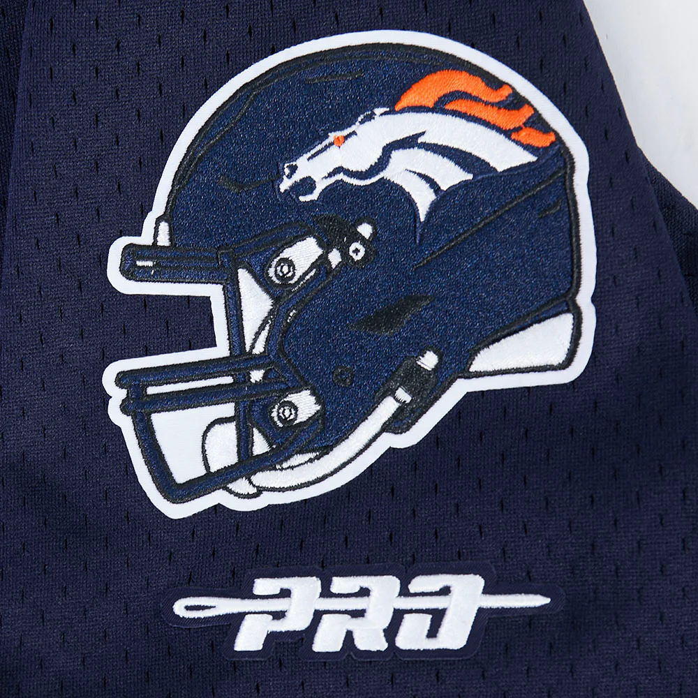NFL DENVER BRONCOS BO NIX #10 CLASSIC MESH PNN MEN'S MESH BUTTON DOWN SHIRT (MIDNIGHT NAVY/ORANGE) - Image 8
