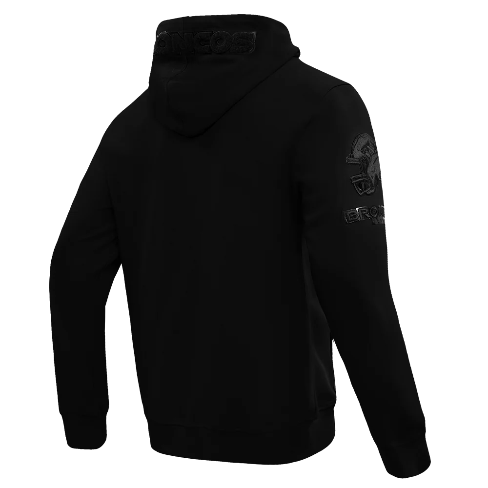NFL DENVER BRONCOS TRIPLE BLACK MEN'S DK FZ HOODIE (TRIPLE BLACK) - Image 3