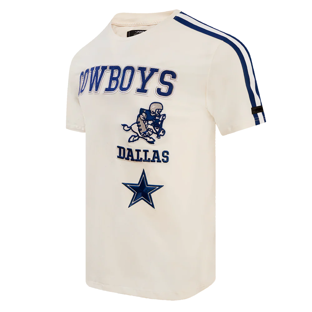 NFL DALLAS COWBOYS RETRO CLASSIC MEN'S STRIPED TEE (EGGSHELL/DODGER BLUE) - Image 2