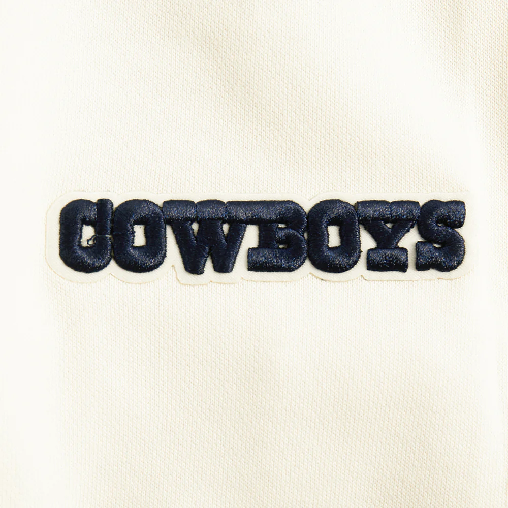 NFL DALLAS COWBOYS PARADISE WOMEN'S CROPPED PULLOVER HOODIE (EGGSHELL) - Image 5