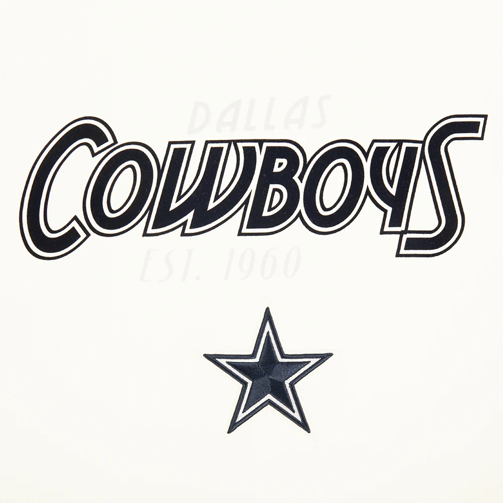 NFL DALLAS COWBOYS PARADISE WOMEN'S CROPPED PULLOVER HOODIE (EGGSHELL) - Image 6