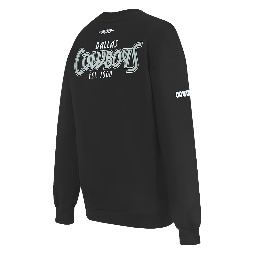 NFL DALLAS COWBOYS PARADISE WOMEN'S CREWNECK SWEATSHIRT (BLACK) - Image 4