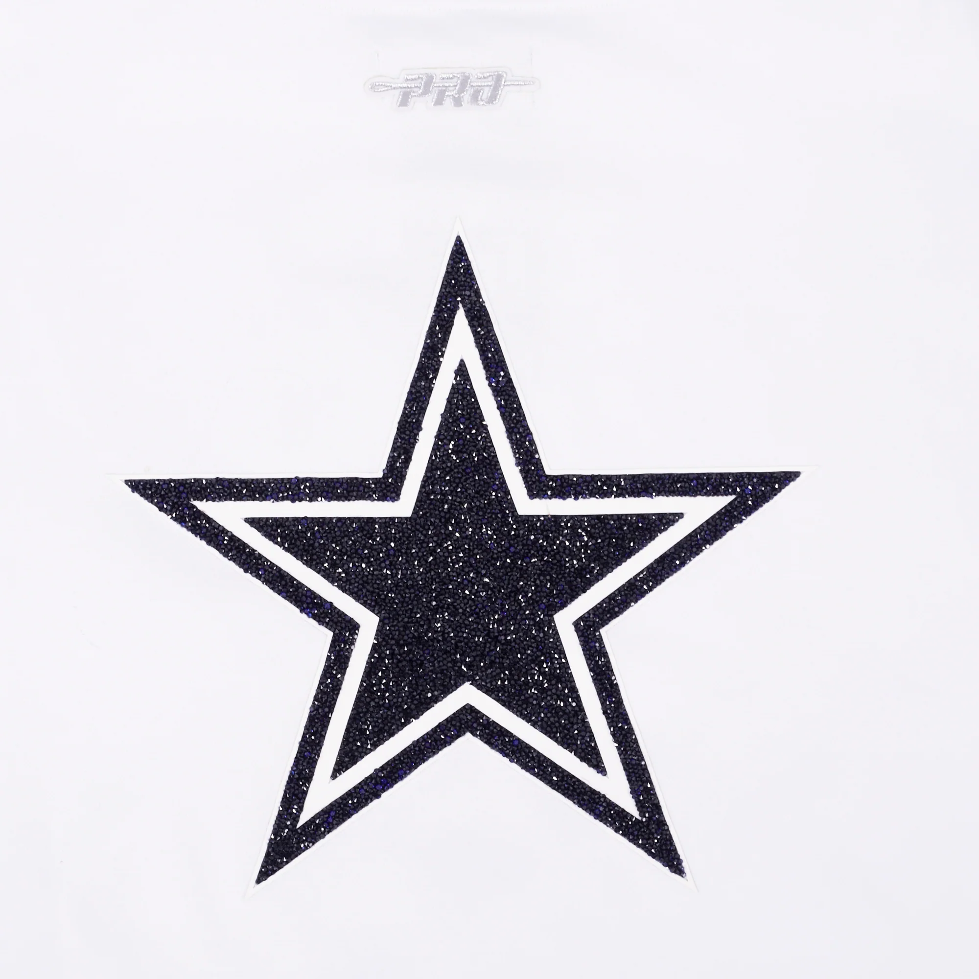 NFL DALLAS COWBOYS TEAM CRYSTALLINE WOMEN'S CROPPED PULLOVER HOODIE (WHITE) - Image 7