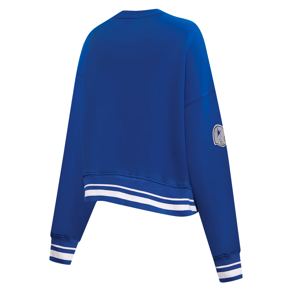 NFL DALLAS COWBOYS RETRO CLASSIC WOMEN'S CREWNECK (DODGER BLUE) - Image 4