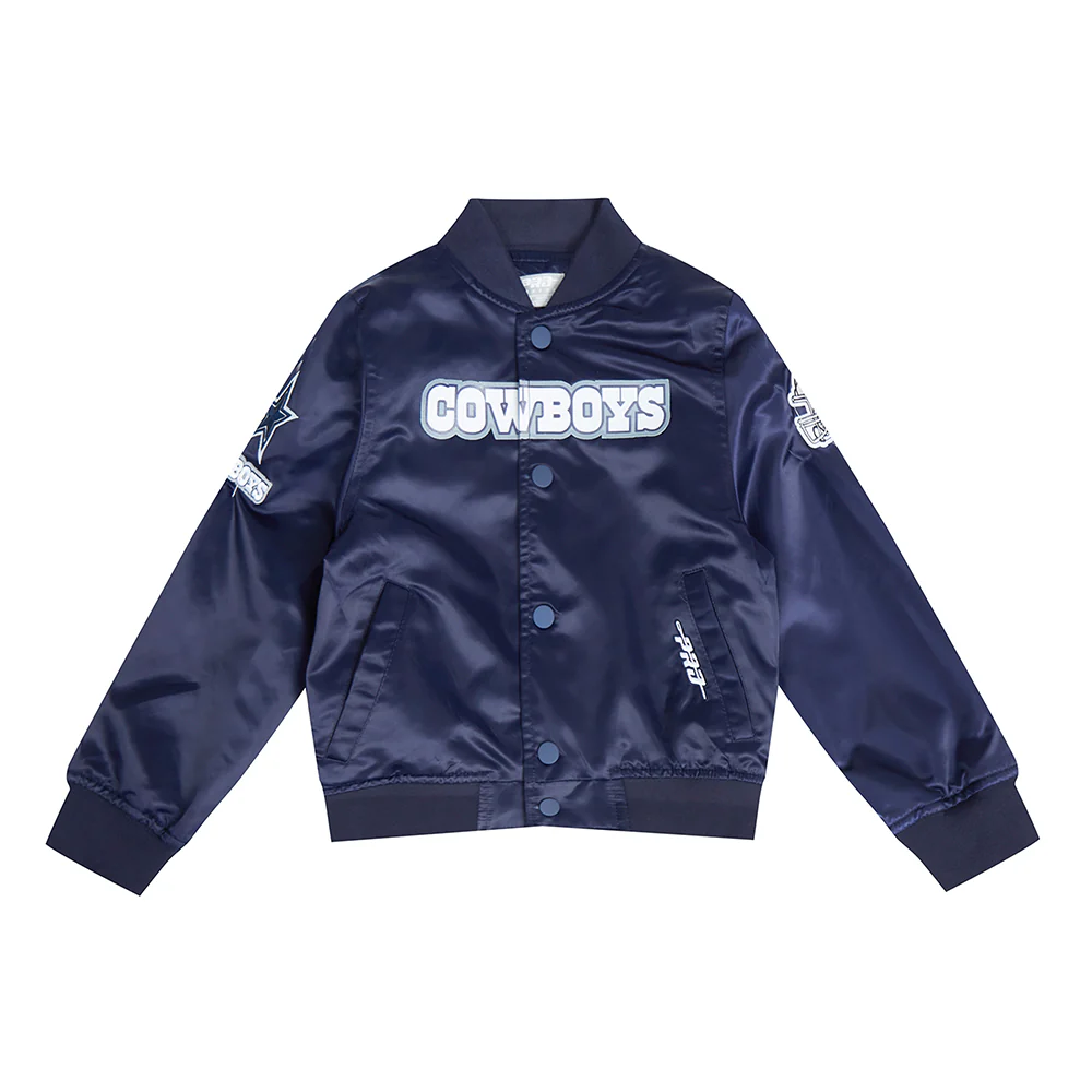NFL DALLAS COWBOYS CLASSIC LITTLE BOYS SATIN JACKET (MIDNIGHT NAVY) - Image 3