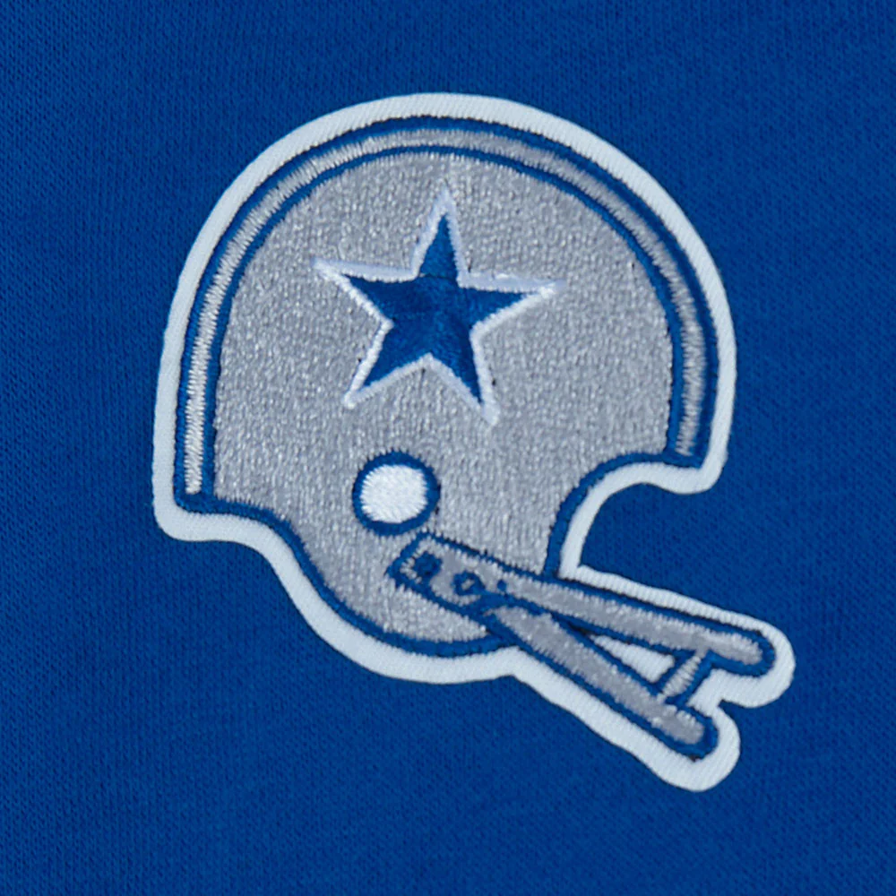 NFL DALLAS COWBOYS RETRO CLASSIC LITTLE GIRLS  RIB FLEECE PULLOVER HOODIE (DODGER BLUE) - Image 5