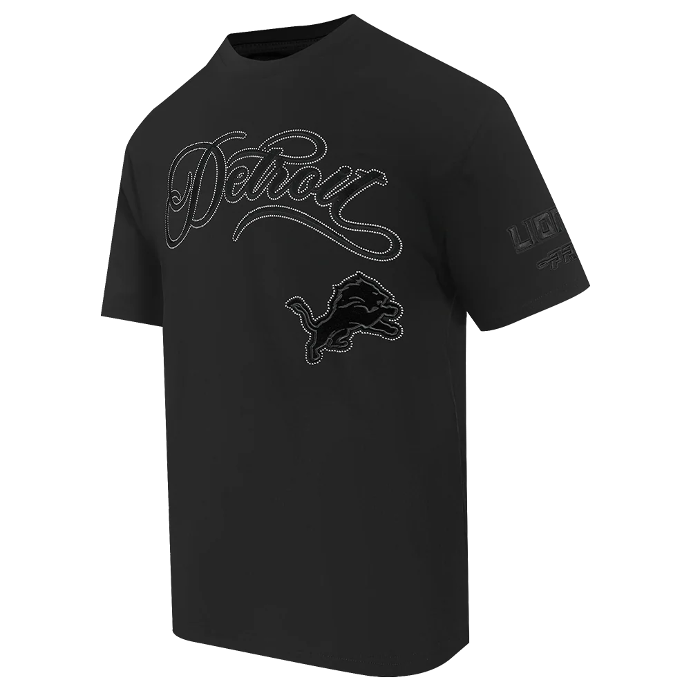 NFL DETROIT LIONS BLACKOUT MEN'S CJ DROP SHOULDER TEE (BLACK) - Image 3
