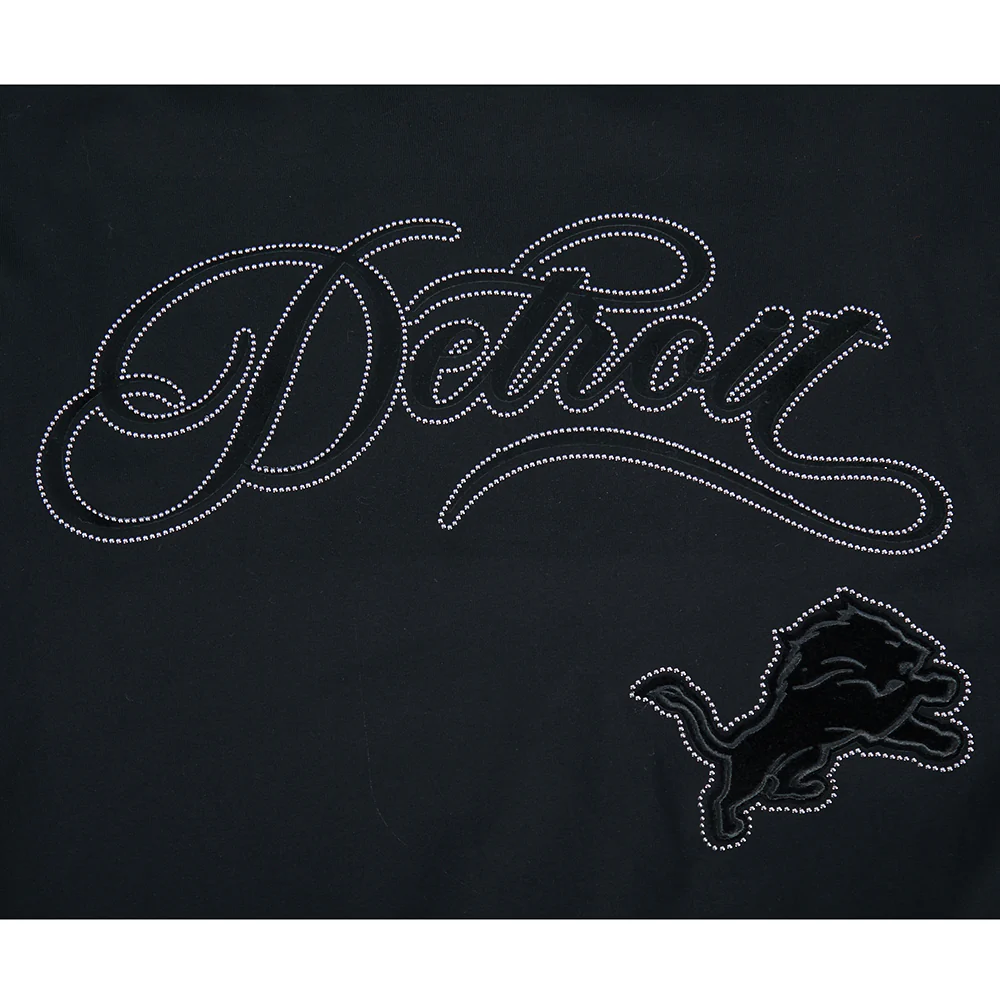 NFL DETROIT LIONS BLACKOUT MEN'S CJ DROP SHOULDER TEE (BLACK) - Image 6