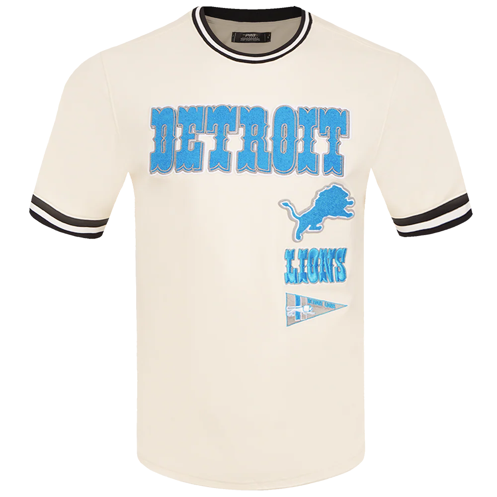 NFL DETROIT LIONS RETRO CLASSIC MEN'S TEE (EGGSHELL/ BLACK) - Image 2