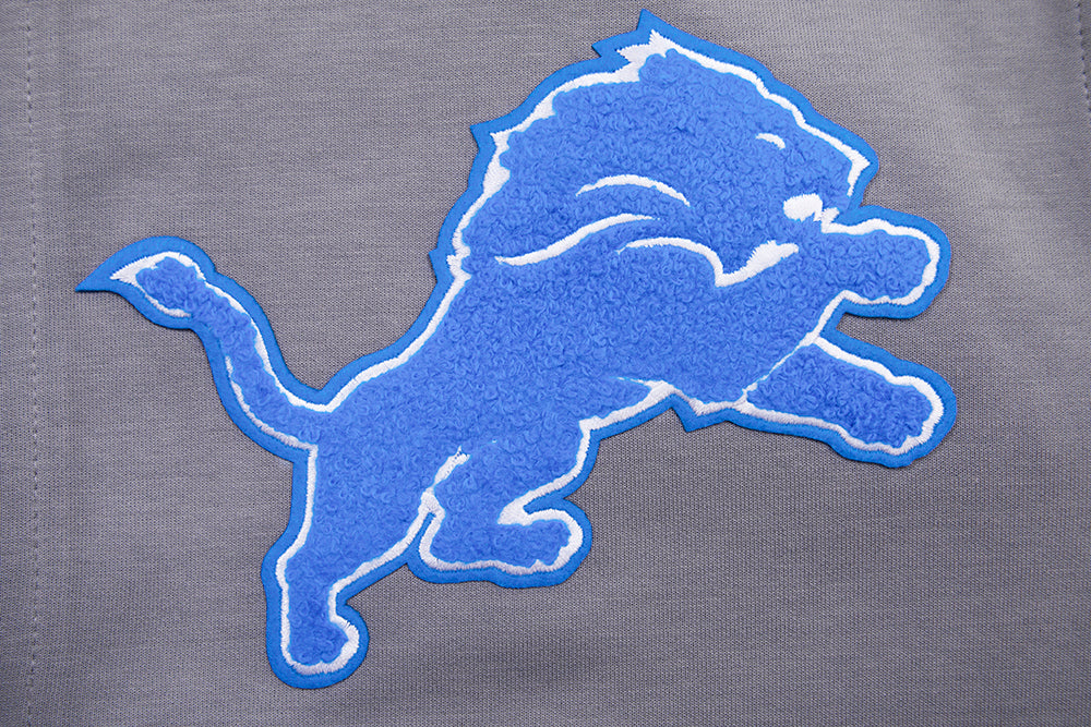 NFL DETROIT LIONS CLASSIC CHENILLE MEN'S DK FULL ZIP PULLOVER HOODIE (GRAY) - Image 6