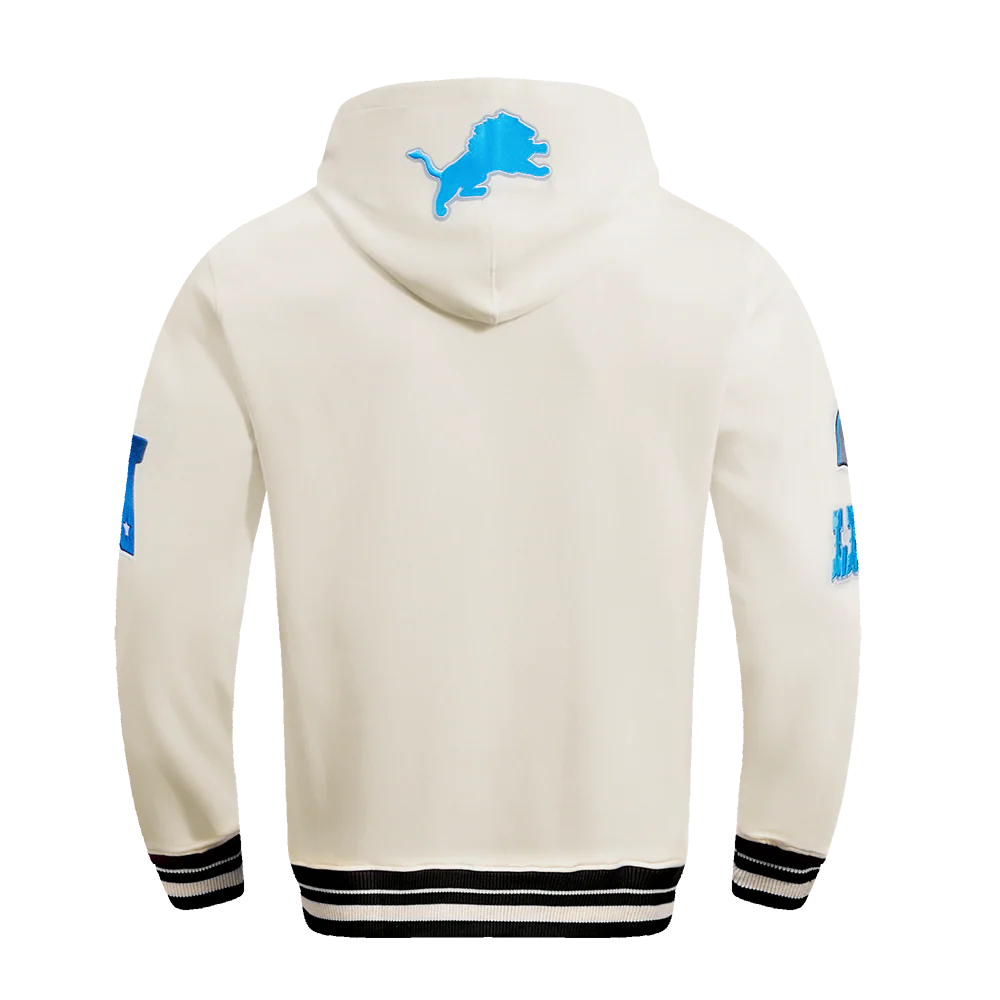 NFL DETROIT LIONS RETRO CLASSIC MEN'S PULLOVER HOODIE (EGGSHELL/ BLACK) - Image 3