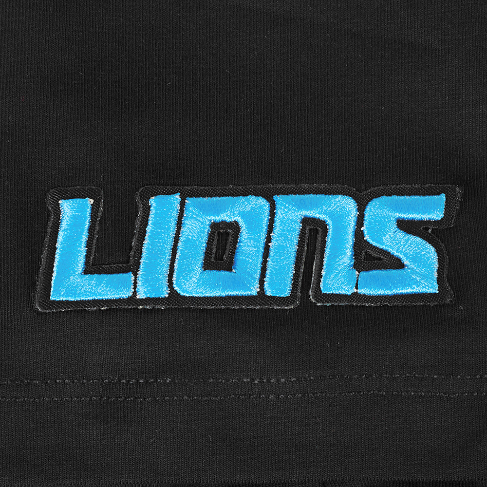 NFL DETROIT LIONS SCRIPT TAIL WOMEN'S SINGLE JERSEY BOXY TEE (BLACK) - Image 6