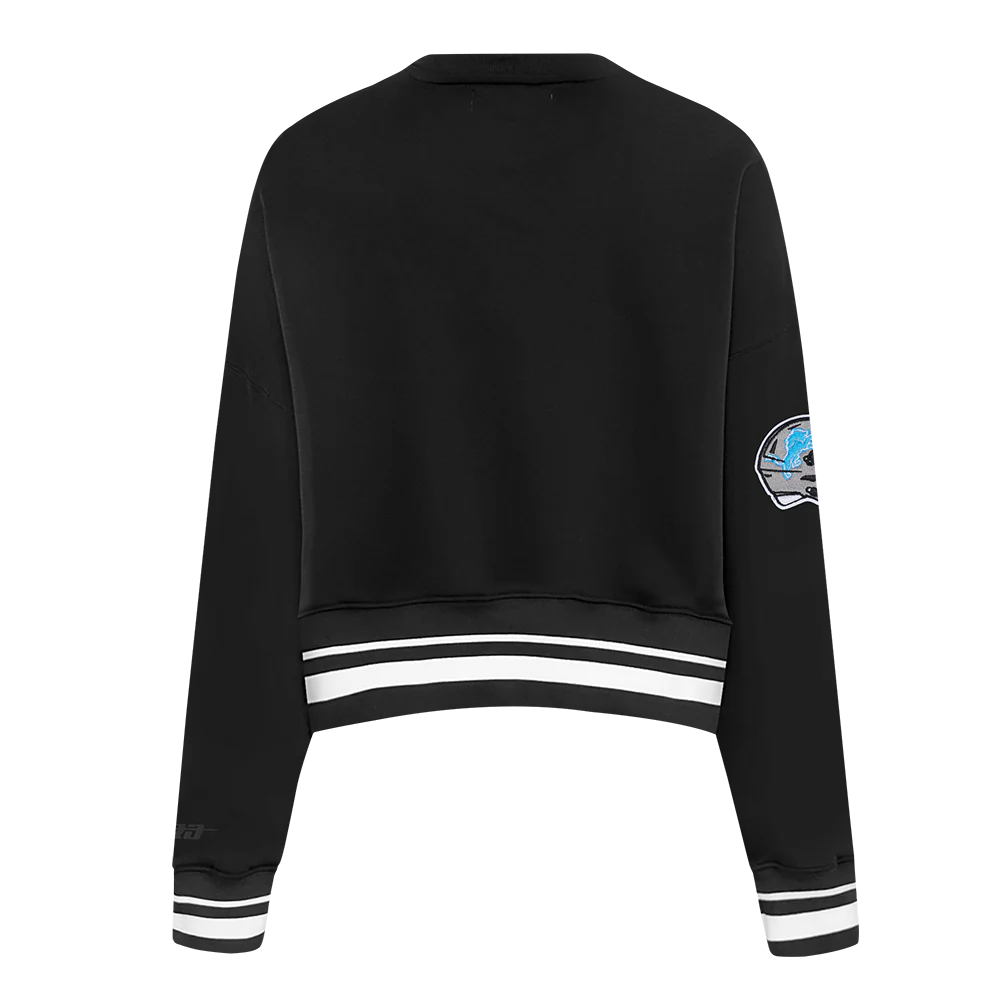 NFL DETROIT LIONS MASHUP WOMEN'S RIB CREWNECK (BLACK) - Image 3