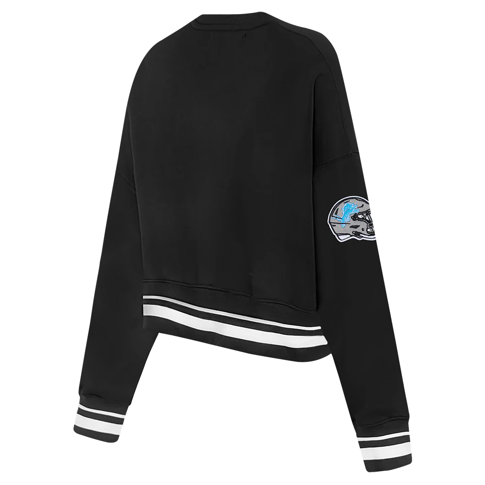 NFL DETROIT LIONS MASHUP WOMEN'S RIB CREWNECK (BLACK) - Image 4
