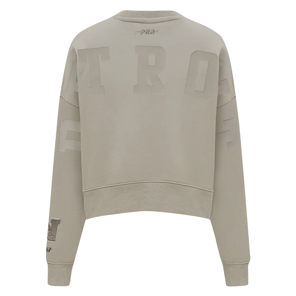 NFL DETROIT LIONS WINGSPAN WOMEN'S FLEECE CREWNECK (TAUPE) - Image 5