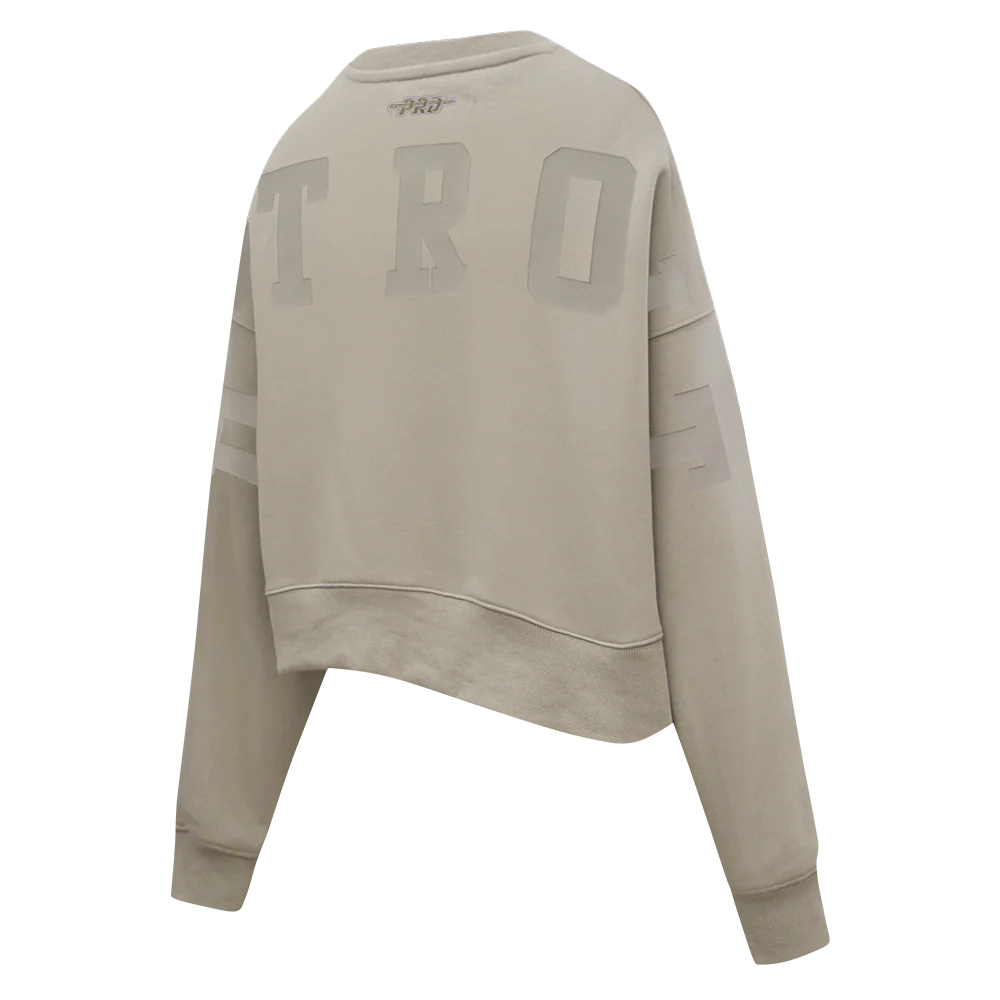 NFL DETROIT LIONS WINGSPAN WOMEN'S FLEECE CREWNECK (TAUPE) - Image 6
