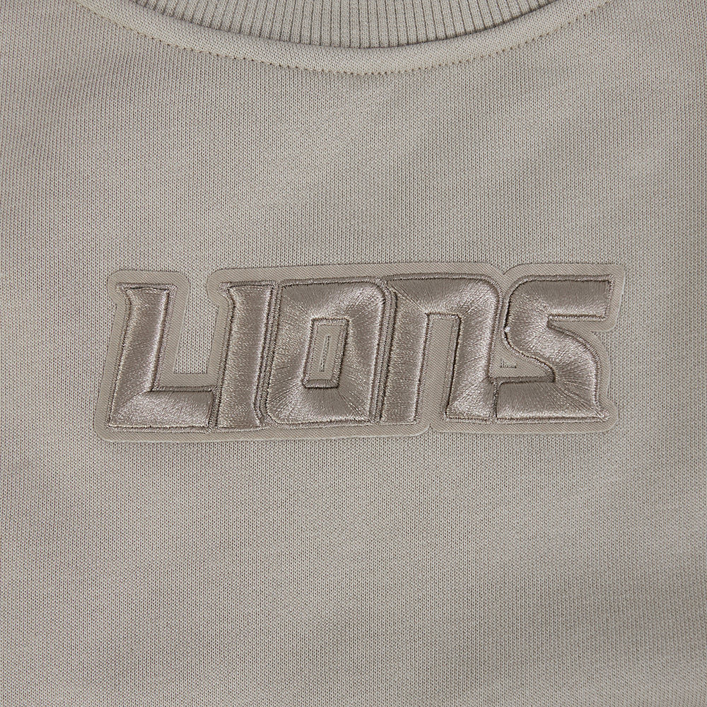 NFL DETROIT LIONS WINGSPAN WOMEN'S FLEECE CREWNECK (TAUPE) - Image 7