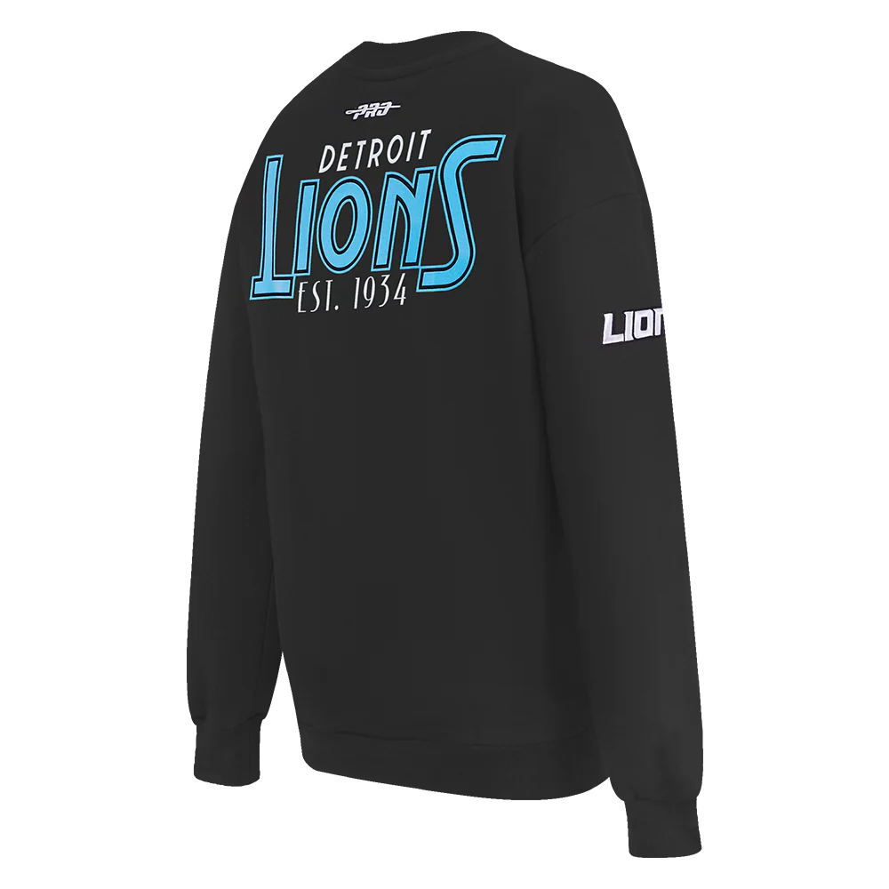 NFL DETROIT LIONS PARADISE WOMEN'S CREWNECK SWEATSHIRT (BLACK) - Image 4