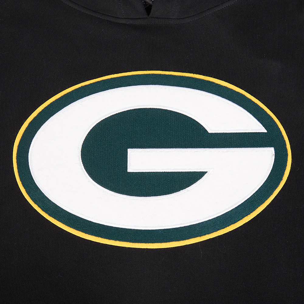 NFL GREEN BAY PACKERS MASHUP MEN'S RIB PULLOVER HOODIE (BLACK) - Image 5
