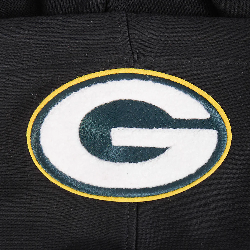 NFL GREEN BAY PACKERS MASHUP MEN'S RIB PULLOVER HOODIE (BLACK) - Image 7