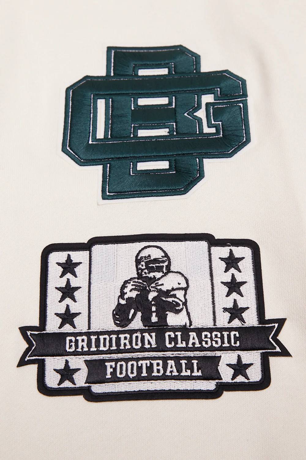 NFL GREEN BAY PACKERS RETRO CLASSIC MEN'S PULLOVER HOODIE (EGGSHELL/ BLACK) - Image 7