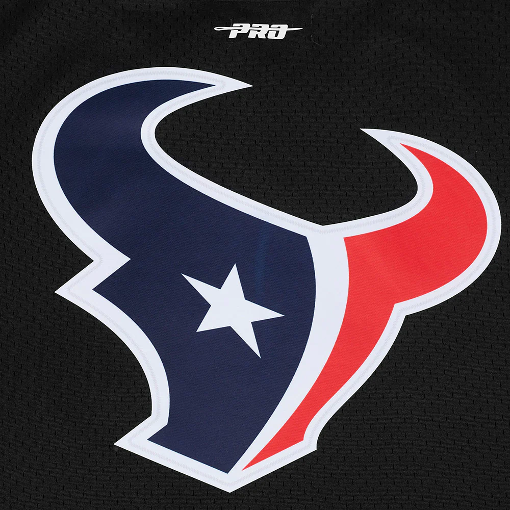 NFL HOUSTON TEXANS SCRIPT TAIL MEN'S MESH BUTTON DOWN SHIRT (BLACK) - Image 8