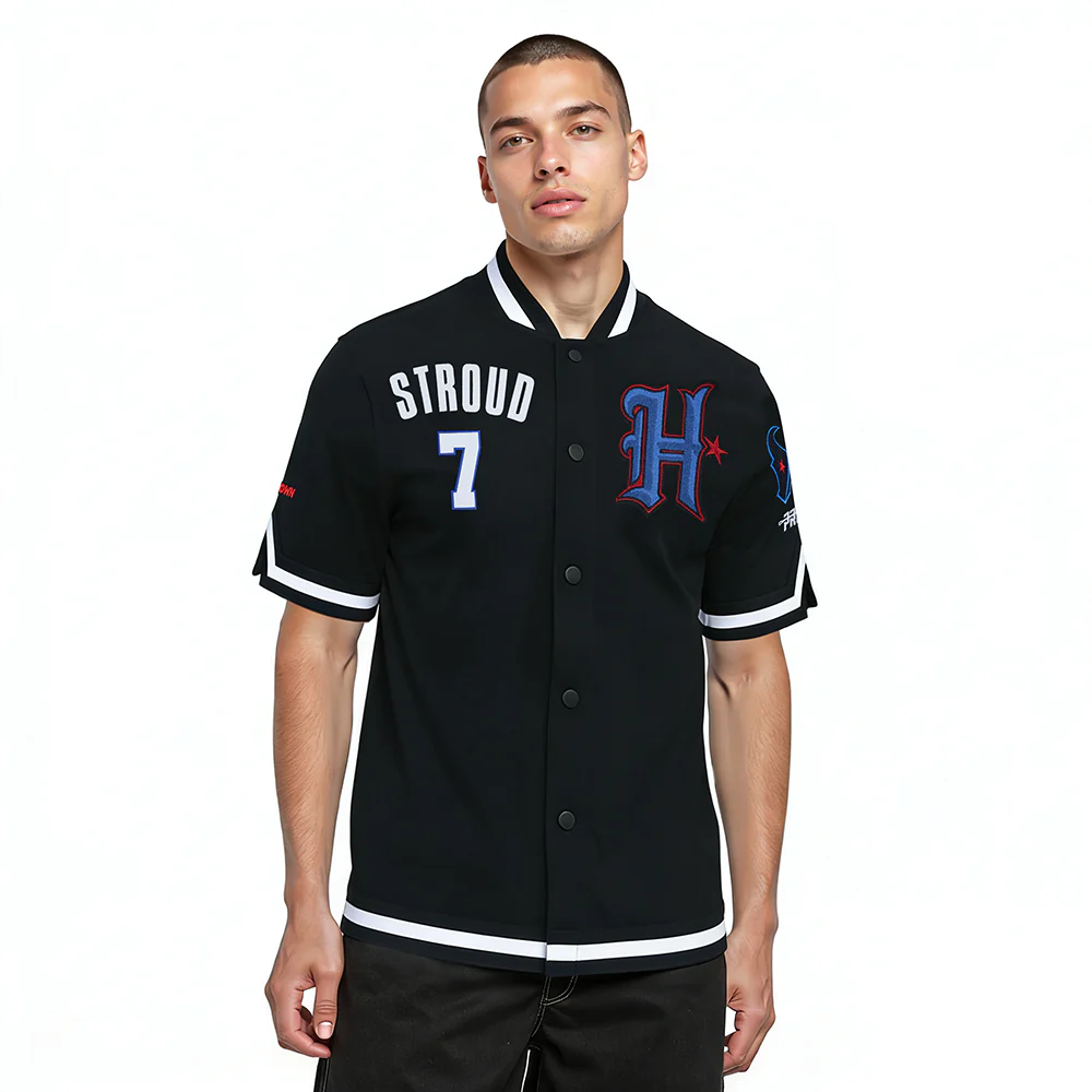 NFL HOUSTON TEXANS CJ STROUD #7 CLASSIC PNN MEN'S DK WARM UP JACKET (BLACK)