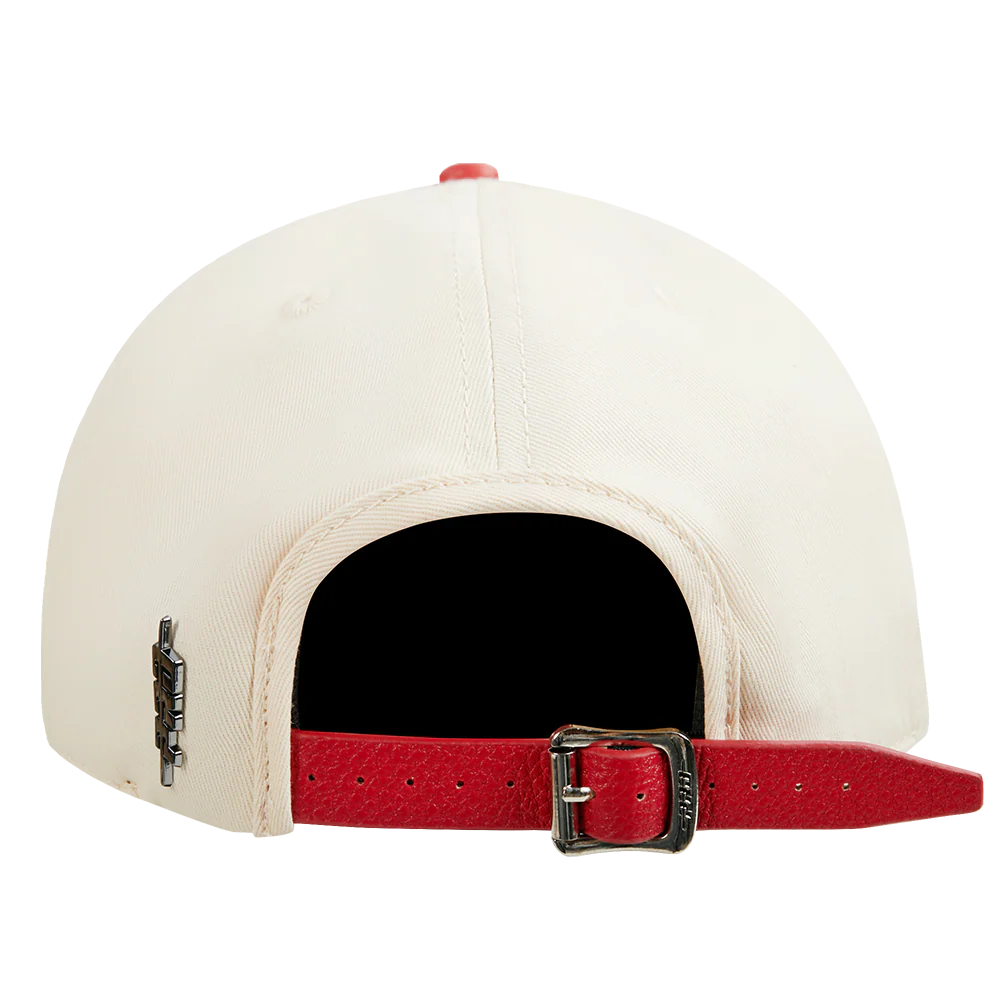 NFL HOUSTON TEXANS UNDER SCRIPT 2 TONE STRAPBACK (EGGSHELL/ RED) - Image 6