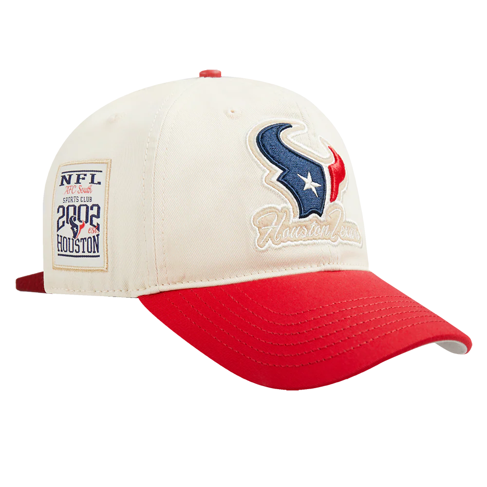 NFL HOUSTON TEXANS UNDER SCRIPT 2 TONE STRAPBACK (EGGSHELL/ RED) - Image 7