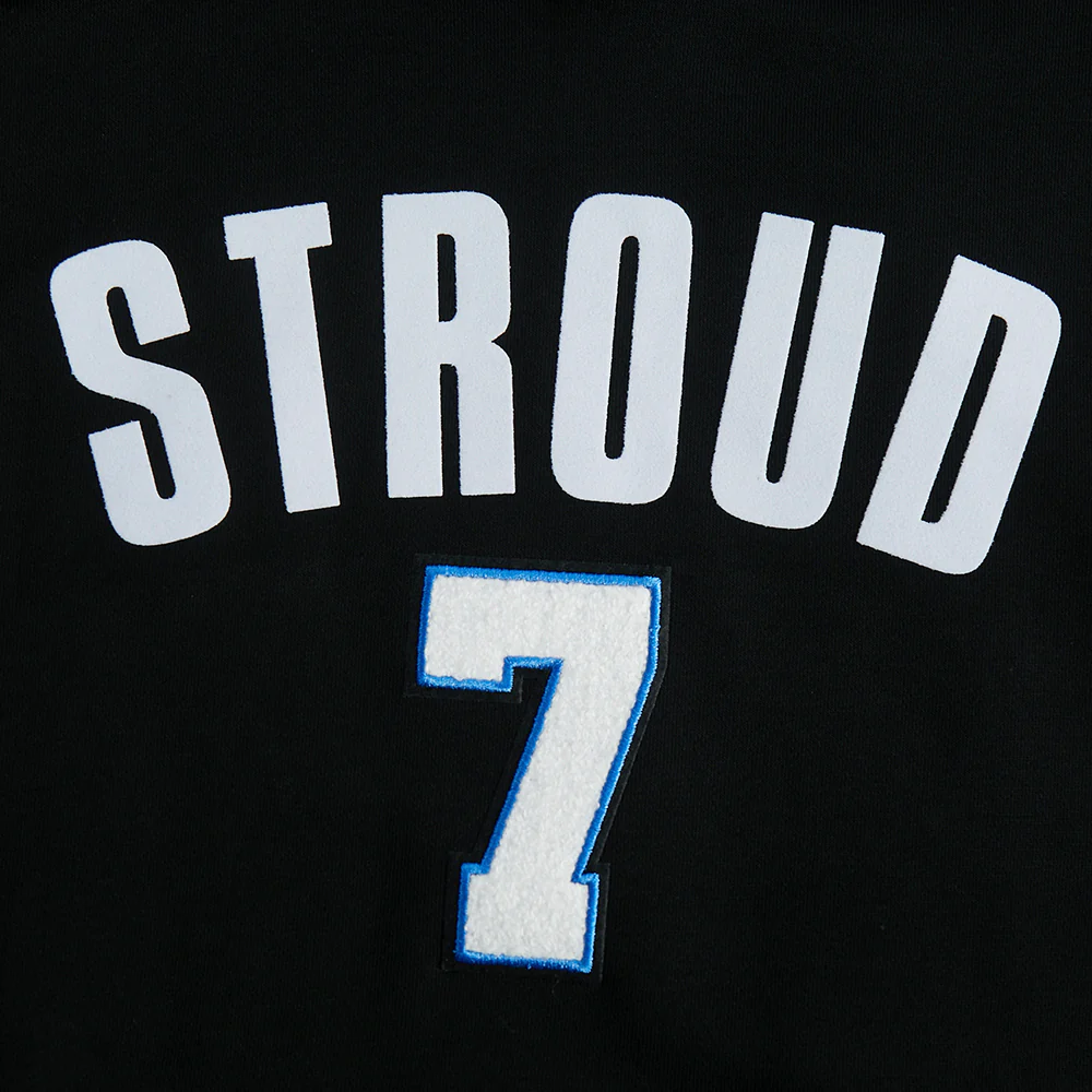 NFL HOUSTON TEXANS CJ STROUD #7 CLASSIC PNN WOMEN'S FLC CROPPED PO HOODIE (BLACK) - Image 5